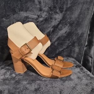 Brash Brown and Cream Heeled Sandals